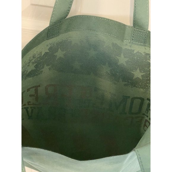 Tunnel to Towers Green Home of the Free Because The Brave Tote Bag 15x15 Reuse - Picture 5 of 5